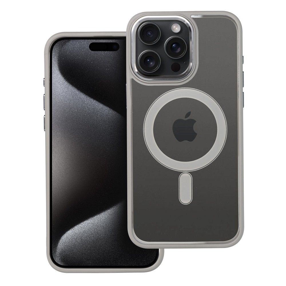 COLOR EDGE MAG COVER magnetinis dėklas telefonui, suderinamas su MagSafe, skirtas IPHONE 15 Pro Max, titano pilkas