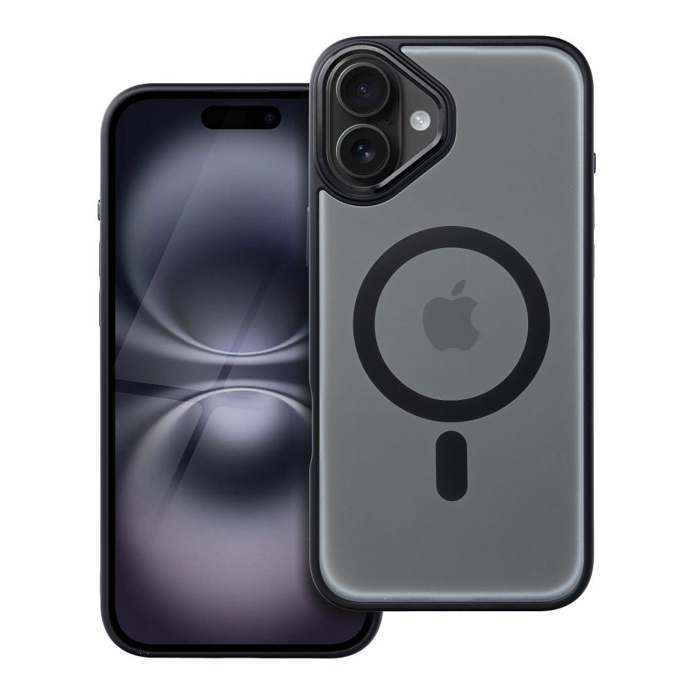 MATTE MAG COVER dėklas telefonui, suderinamas su MagSafe, IPHONE 16 Plus juodas