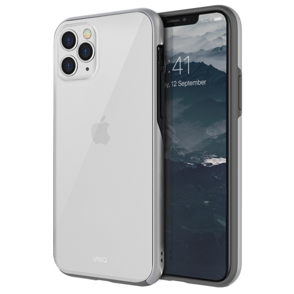 Uniq Vesto Hue dėklas telefonui iPhone 11 Pro Max - skaidrus ir sidabrinis