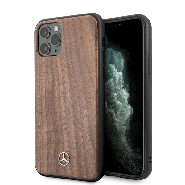 Mercedes Wood Line Walnut dėklas iPhone 11 Pro Max - rudas
