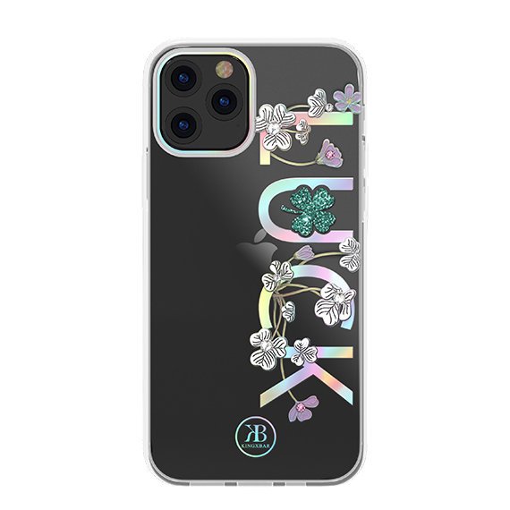 Kingxbar Lucky Series dėklas telefonui dekoruotas originaliais Swarovski kristalais iPhone 12 mini skaidrus