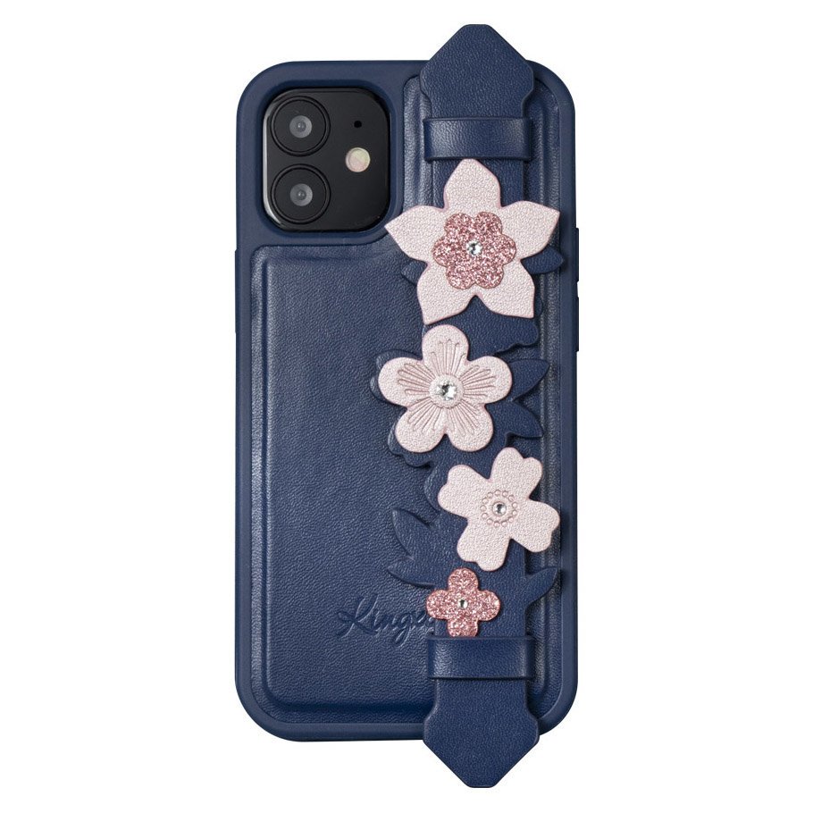 Kingxbar Sweet Series dėklas telefonui dekoruotas originaliais Swarovski kristalais iPhone 12 Pro / iPhone 12 Pro Max mėlynas