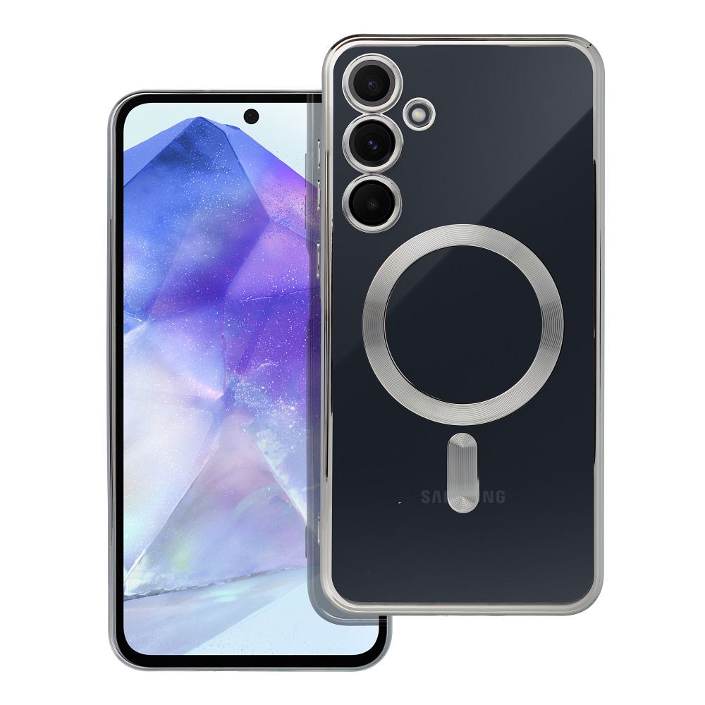 ELECTRO MAG COVER magnetinis dėklas telefonui, suderinamas su MagSafe, skirtas SAMSUNG A55, sidabrinis