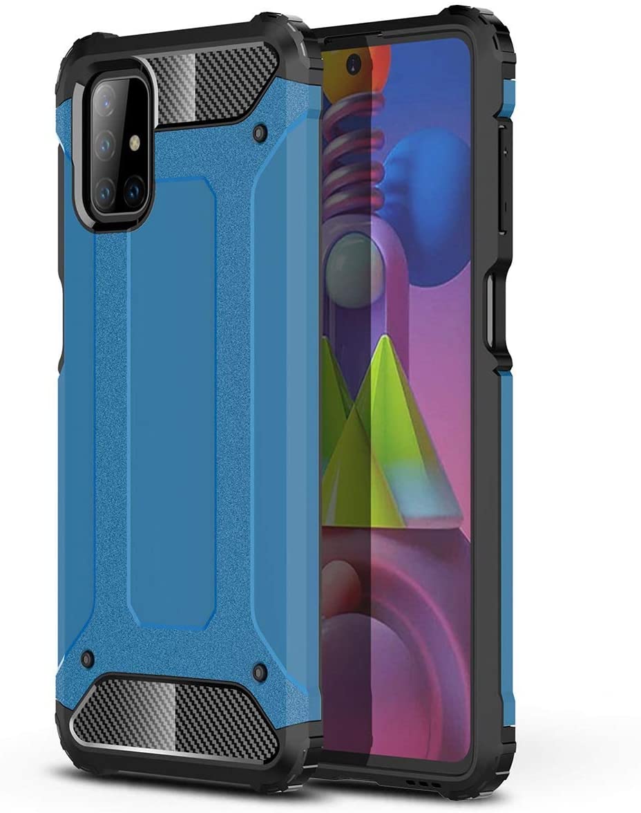 Hybrid Armor Case tvirtas apsauginis dėklas Samsung Galaxy M51 mėlynas