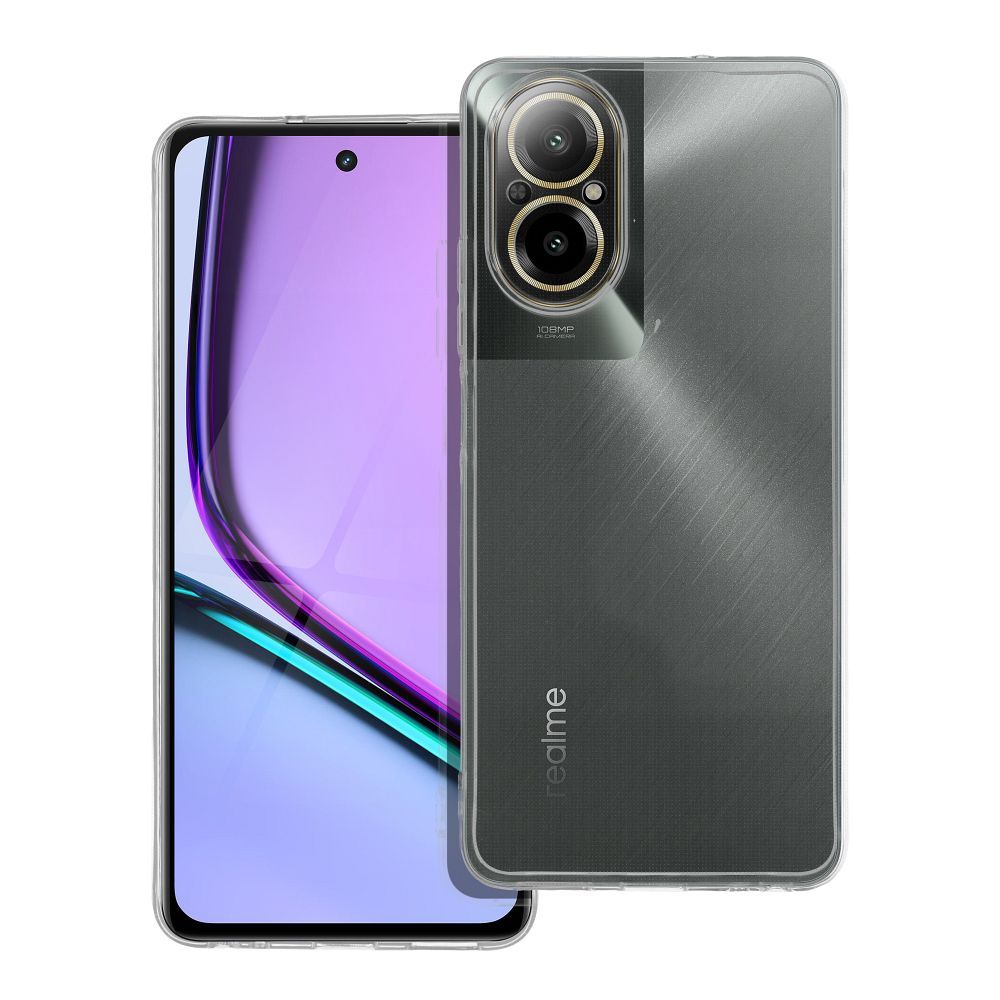 Skaidrus dėklas telefonui 2 mm REALME C67 (kameros apsauga) permatomas