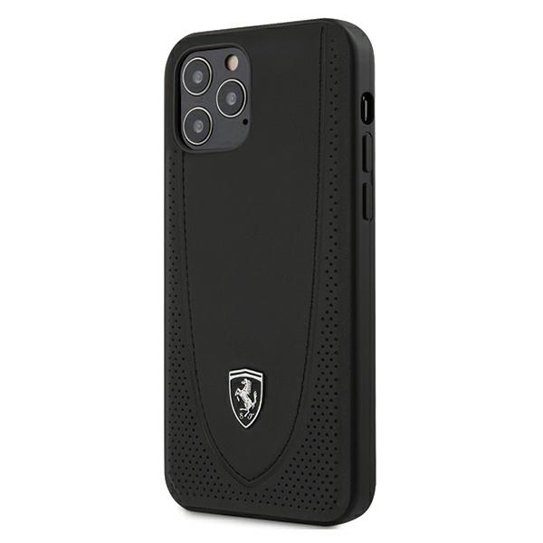Ferrari FEOGOHCP12MBK iPhone 12/12 Pro 6.1 juodas kietas dėklas Off Track perforuotas