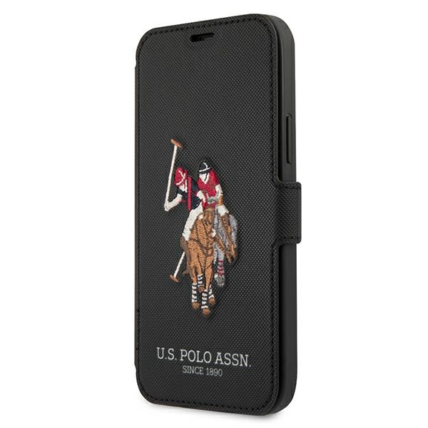 US Polo USFLBKP12MPUGFLBK iPhone 12/12 Pro 6,1" juoda knyga Polo Embroidery kolekcija