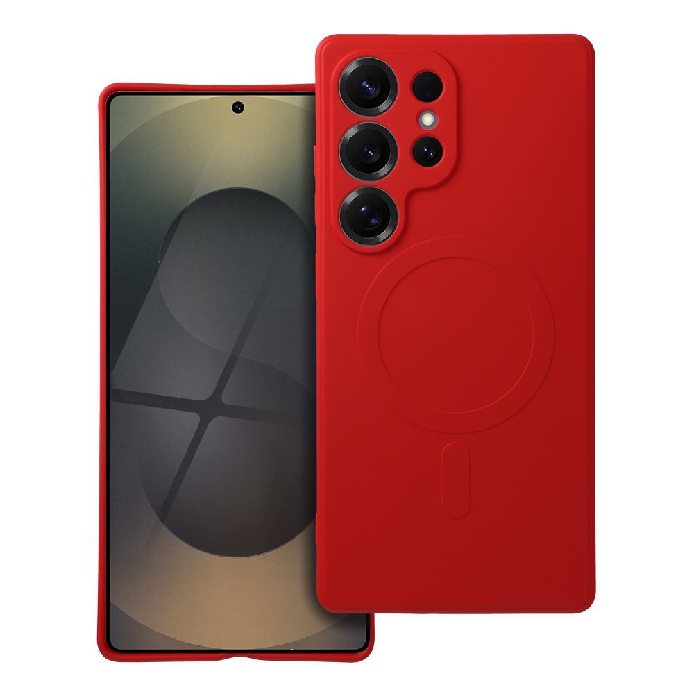 Dėklas telefonui silikoninis su MagSafe, skirtas SAMSUNG S25 Ultra, raudonos spalvos