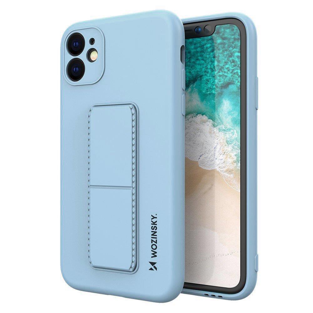 Wozinsky Kickstand Case iPhone 11 Pro Max silikoninis dėklas su stovu šviesiai mėlyna