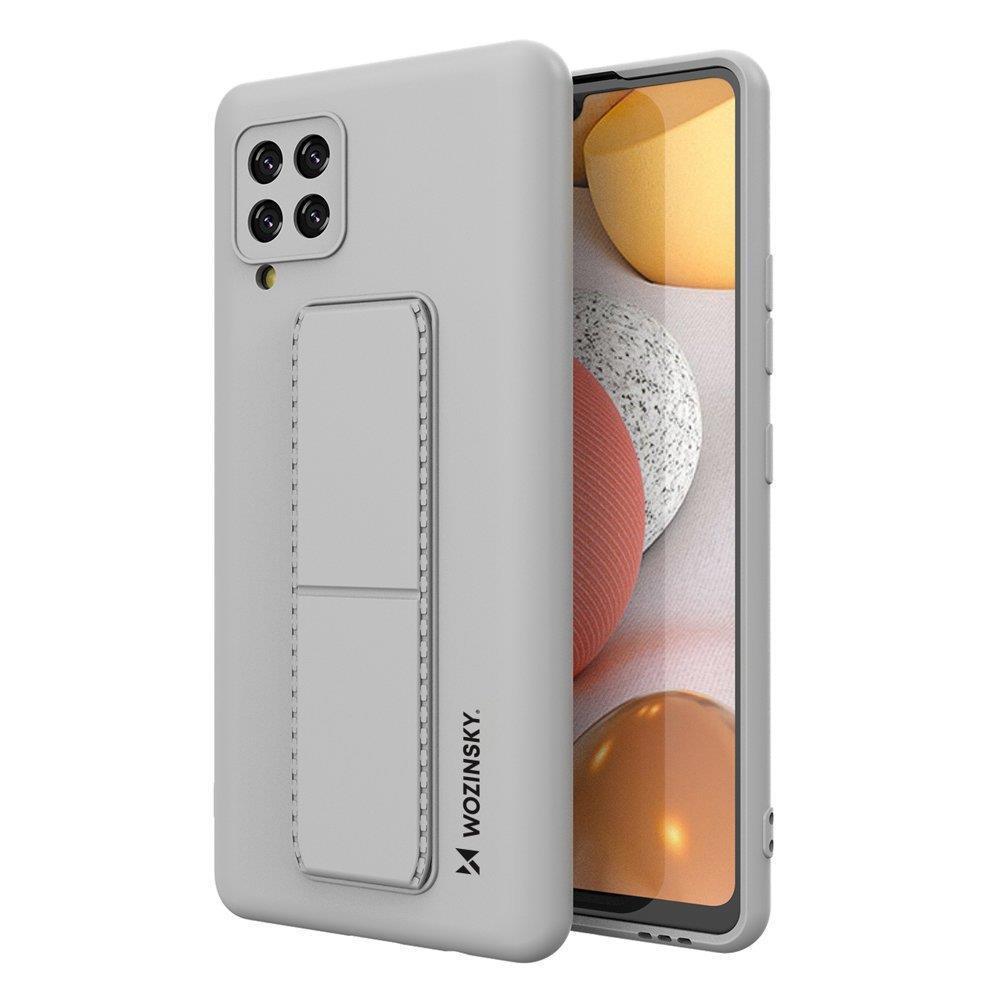 Wozinsky Kickstand Case silikoninis dėklas su stovu Samsung Galaxy A42 5G pilka