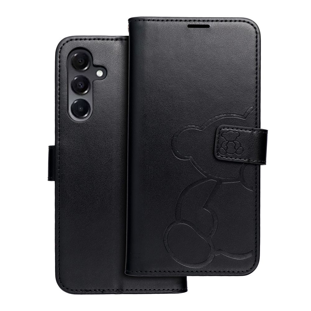 MEZZO knygos dėklas SAMSUNG A16 5G meškiukas juodas