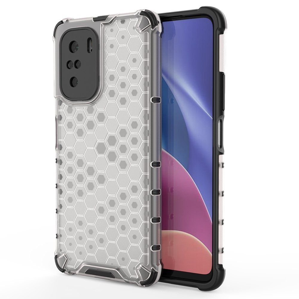 Honeycomb dėklas šarvuotas dėklas su TPU buferiu Xiaomi Redmi K40 Pro+ / K40 Pro / K40 / Poco F3 skaidrus