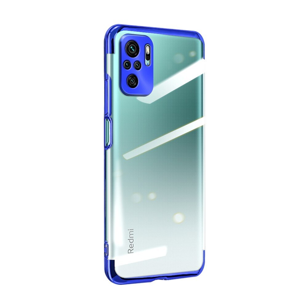 Clear Color Case Gel TPU elektroplokštės rėmo dangtelis Xiaomi Redmi Note 10 5G / Poco M3 Pro mėlynas
