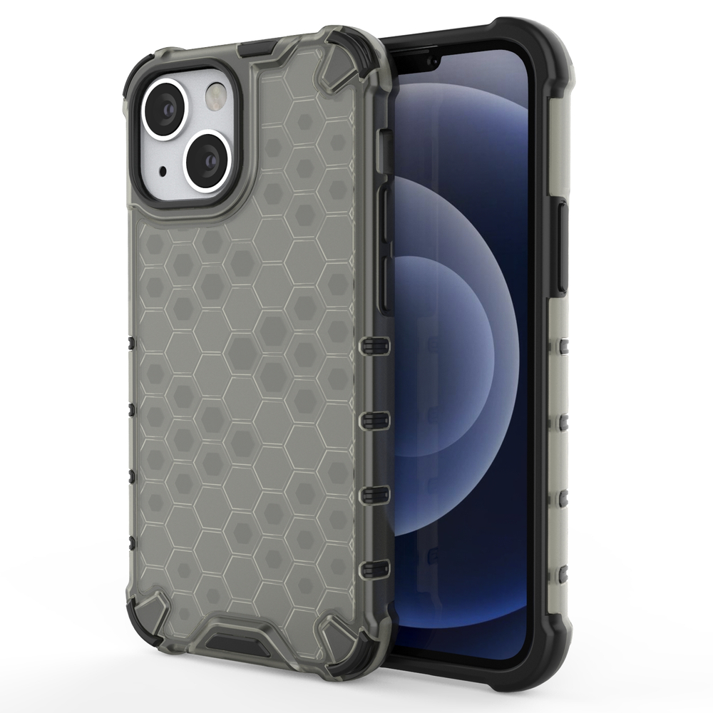 Honeycomb Case šarvu dangtelis su TPU buferiu iPhone 13 mini juodas