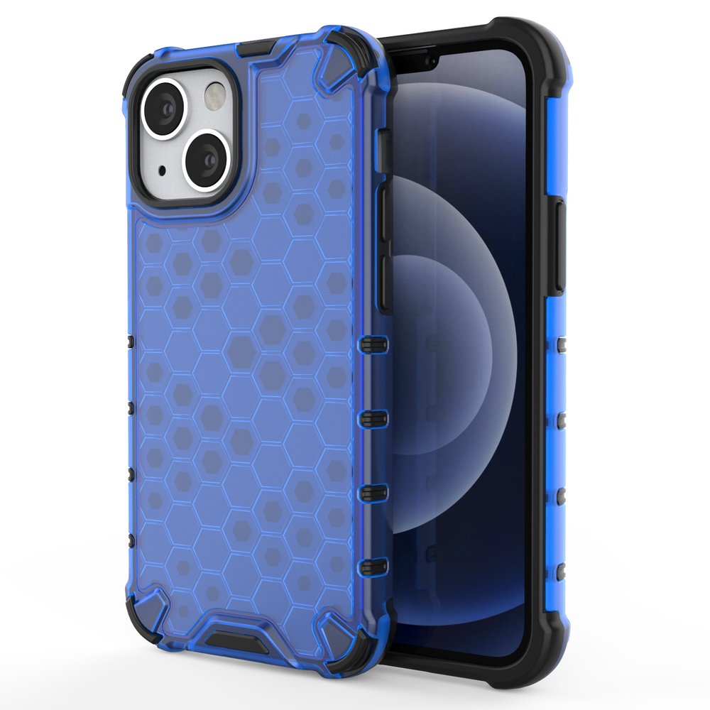Honeycomb Case šarvu dangtelis su TPU buferiu iPhone 13 mini mėlynas