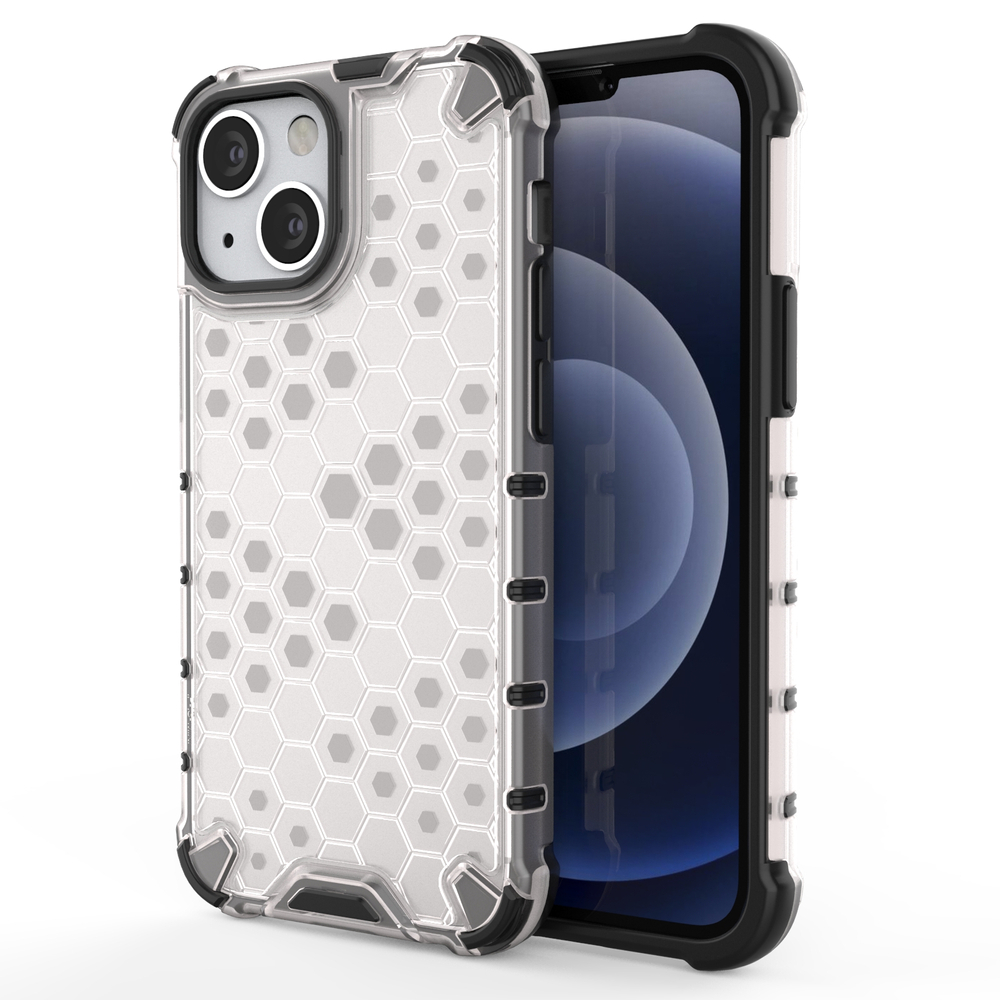 Honeycomb Case šarvu dangtelis su TPU buferiu iPhone 13 mini skaidrus