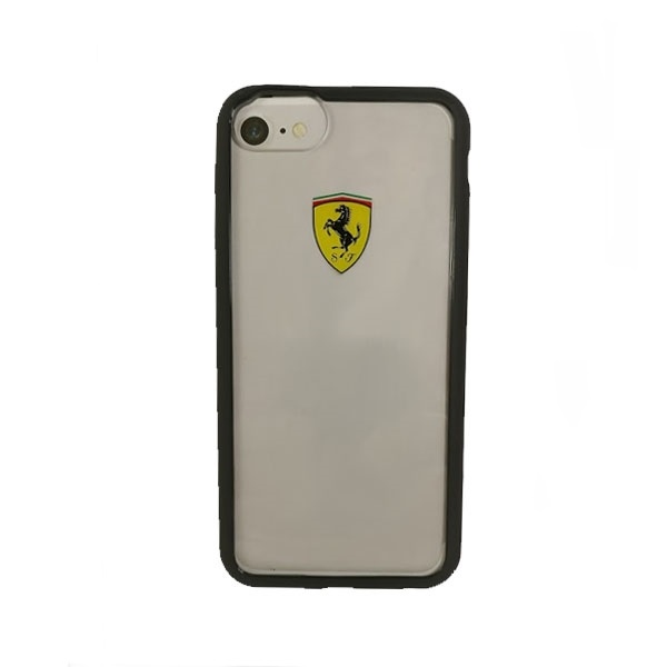 Ferrari kietas dėklas FEHCRFP7BK iPhone 7/8 /SE 2020 / SE 2022 permatomas/juodas
