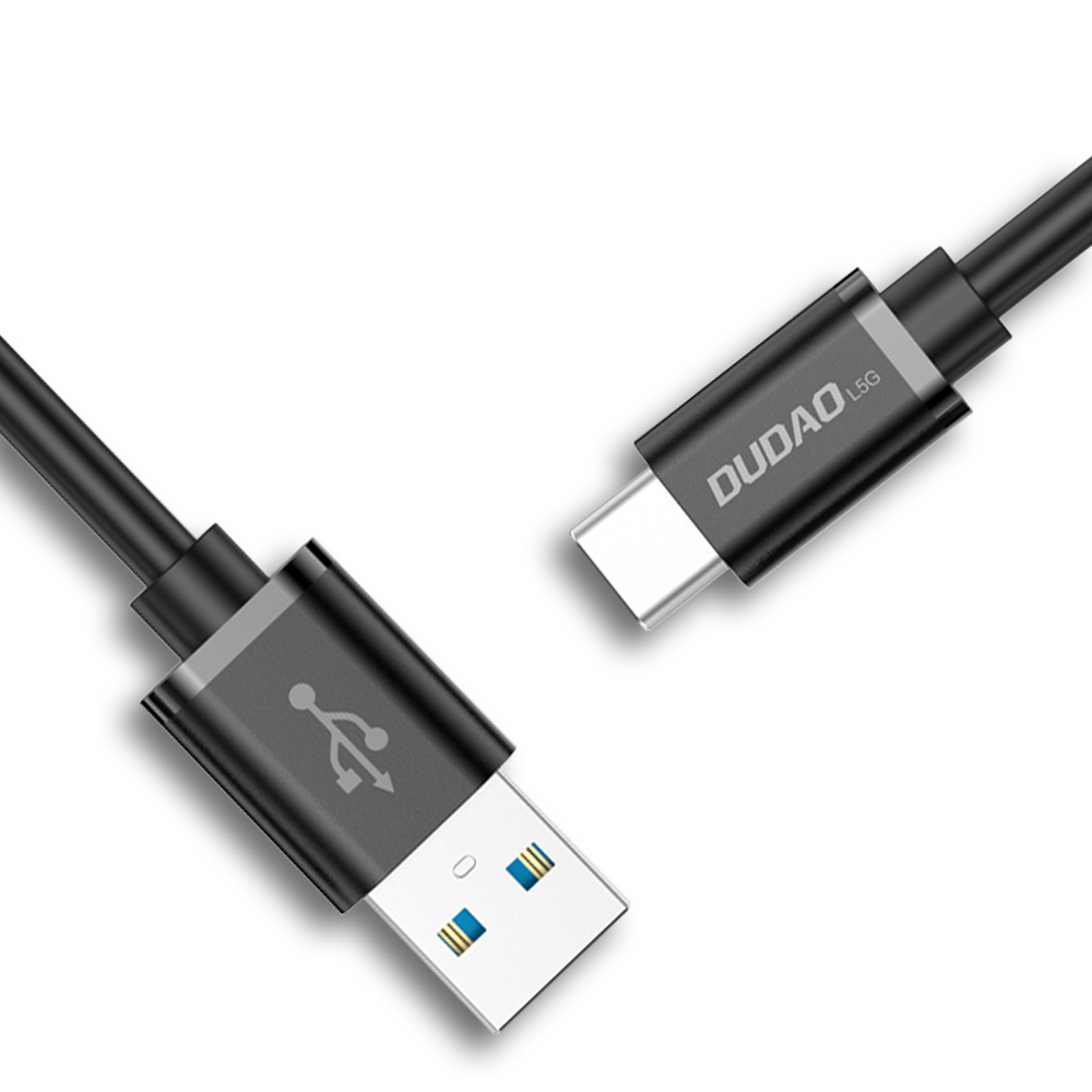 Dudao USB - USB Type C kabelis Super Greitas Įkrovimas 1 m, juodas (L5G-Black)