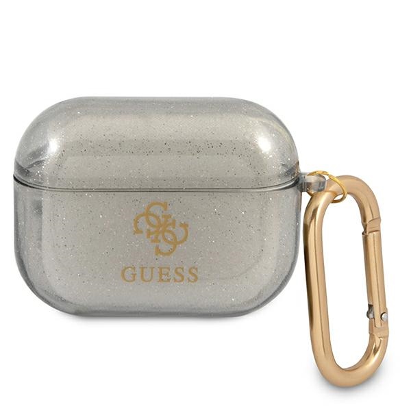 Guess GUAPUCG4GK AirPods Pro dėklas juodas/juodas Glitter kolekcija