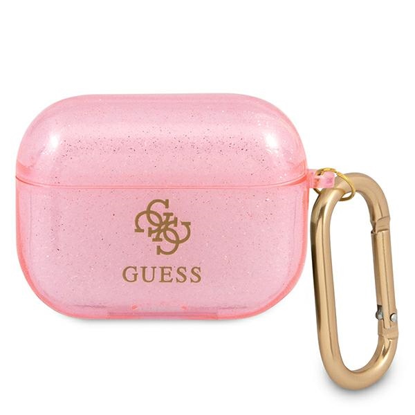 Guess GUAPUCG4GP AirPods Pro dėklas rožinis/rožinis Glitter kolekcija