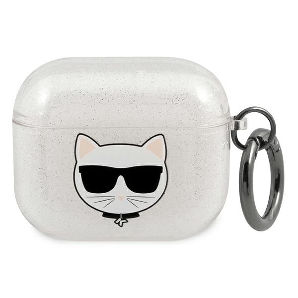 Karl Lagerfeld Glitter Choupette AirPods dėklas 3 - sidabrinis