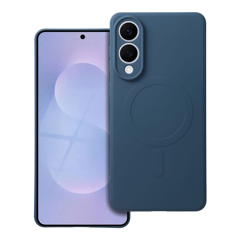 SILICONE MAG COVER dėklas telefonui suderinamas su Magnetiniu SAMSUNG S25 Edge mėlyna