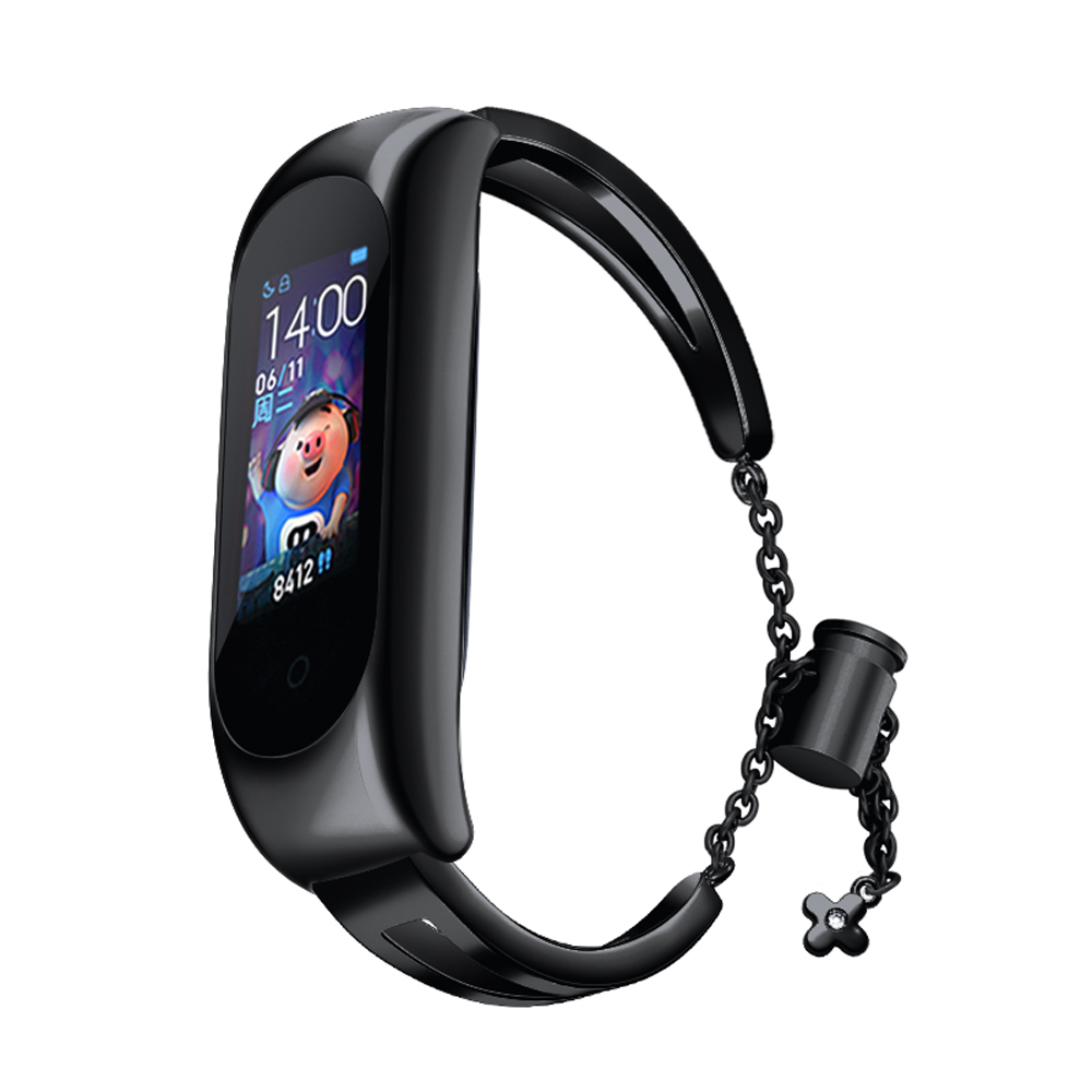 Metalinė apyrankė Xiaomi Mi Band 3 / 4 / 5 / 6 dirželis - juodas