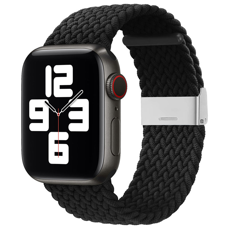 Laikrodžio juosta Apple Watch 38/40/41 mm – pyninė audinio juosta, juoda