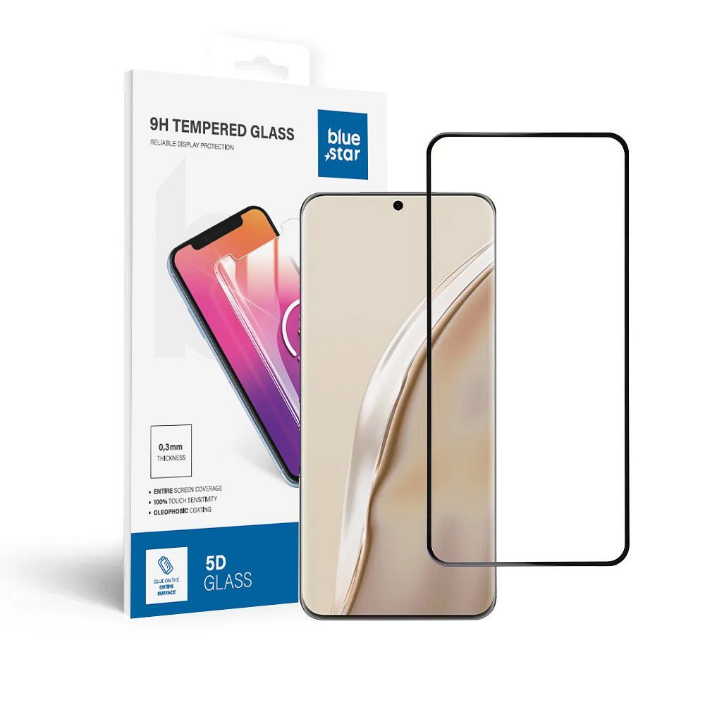 Apsauginis stiklas Blue Star - HUA P60 (pilnas klijavimas, mažo dydžio) juodas