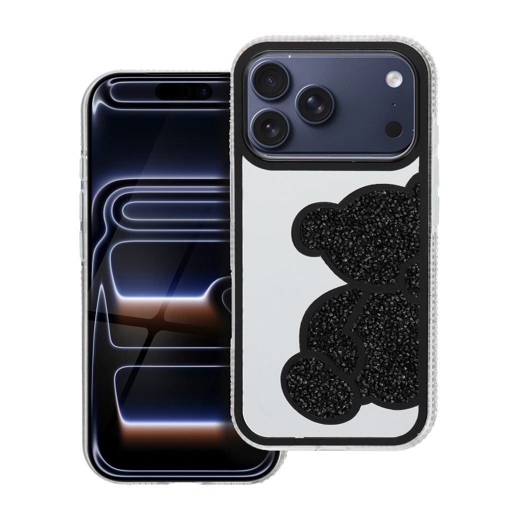 TEDDY BEAR dėklas telefonui IPHONE 17 Pro juodas