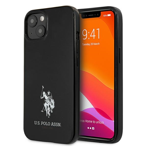 US Polo USHCP13SUMHK iPhone 13 mini 5.4" juodas/juodas kietas dėklas Horses Logo