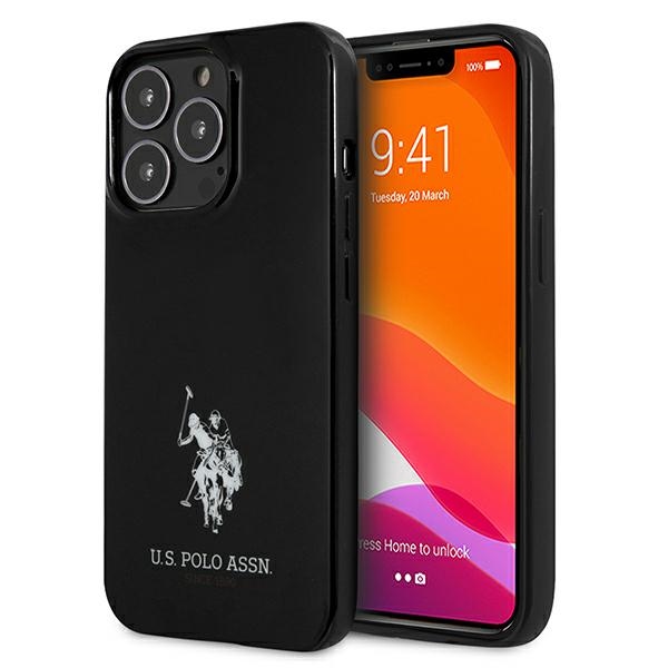 US Polo USHCP13XUMHK iPhone 13 Pro Max 6.7" juodas/juodas kietas dėklas Horses Logo