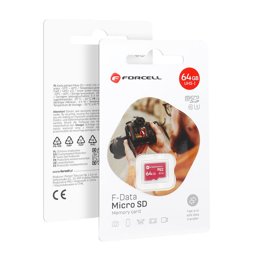 FORCELL F-DATA atminties kortelė 64GB UHS-I U3 10 klasė
