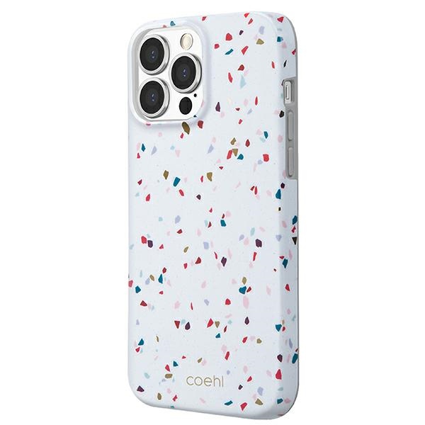 Uniq Coehl Terrazzo dėklas telefonui iPhone 13 Pro / iPhone 13 - balta