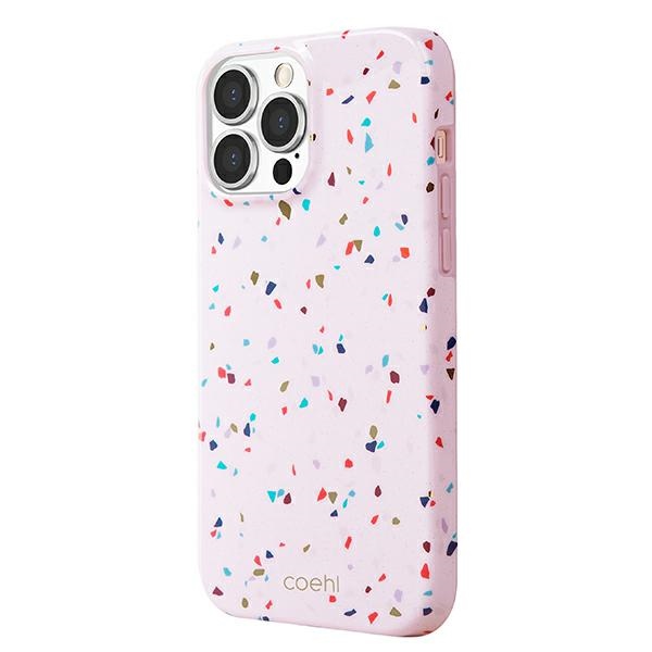 Uniq Coehl Terrazzo dėklas telefonui iPhone 13 Pro / iPhone 13 - rožinė