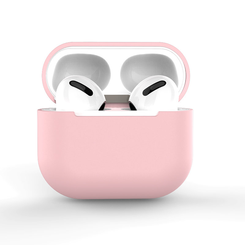 AirPods Pro dėklas silikoninis minkštas ausinėms rožinis (C)
