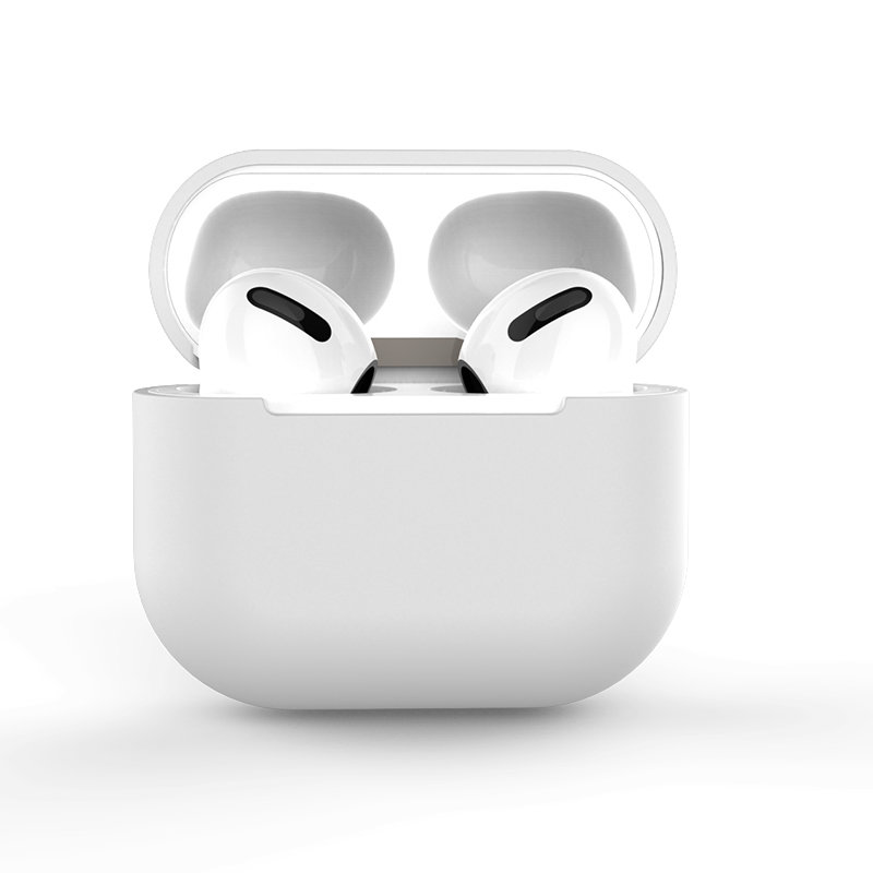 AirPods Pro dėklas silikoninis minkštas ausinėms baltas (C)