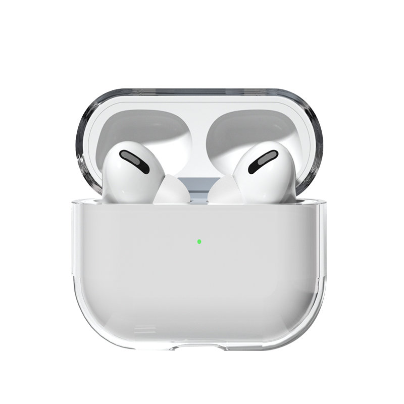 Dėklas AirPods 2 / AirPods 1 standus, stiprus, skaidrus dangtelis ausinėms (dėklas A)