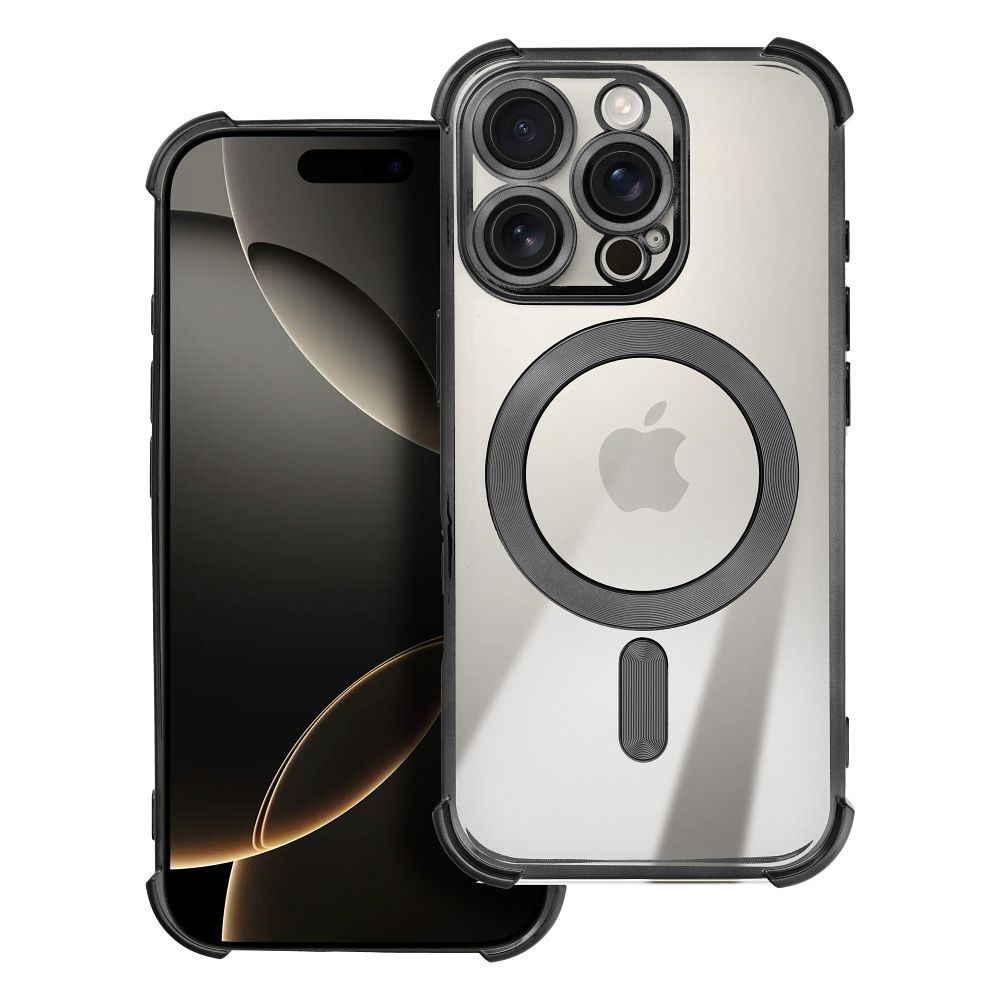 Dėklas ANTISHOCK ELECTRO IPHONE 17 suderinamas su MagSafe juodas