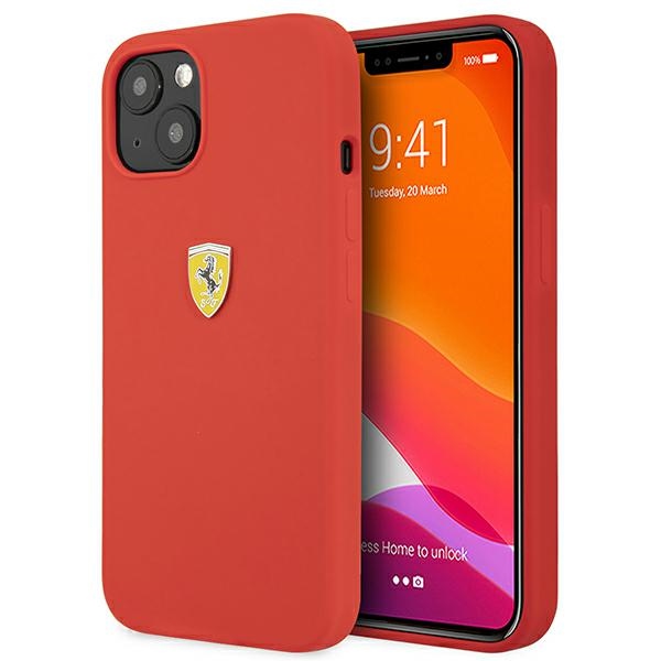 Ferrari FESSIHCP13SRE iPhone 13 mini 5.4" kietas silikoninis dėklas raudonas/raudonas