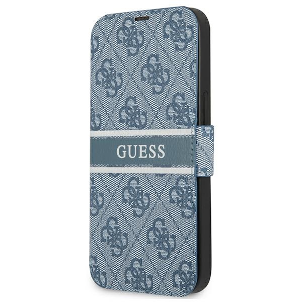 Guess GUBKP13S4GDBL iPhone 13 mini 5.4" mėlynas/mėlynas knygos tipo dėklas 4G Stripe