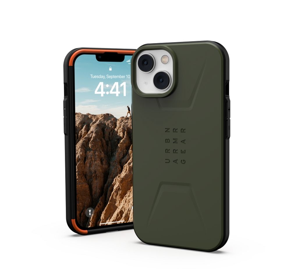 UAG Urban Armor Gear dėklas telefonui CIVILIAN suderintas su MagSafe IPHONE 14 Plus - žalias (m)