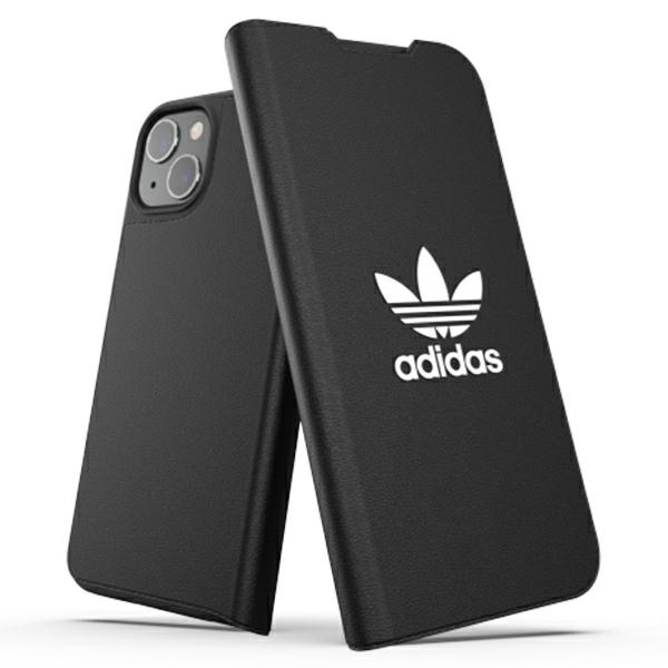 Adidas OR knygos tipo dėklas BASIC iPhone 13 - juodas ir baltas
