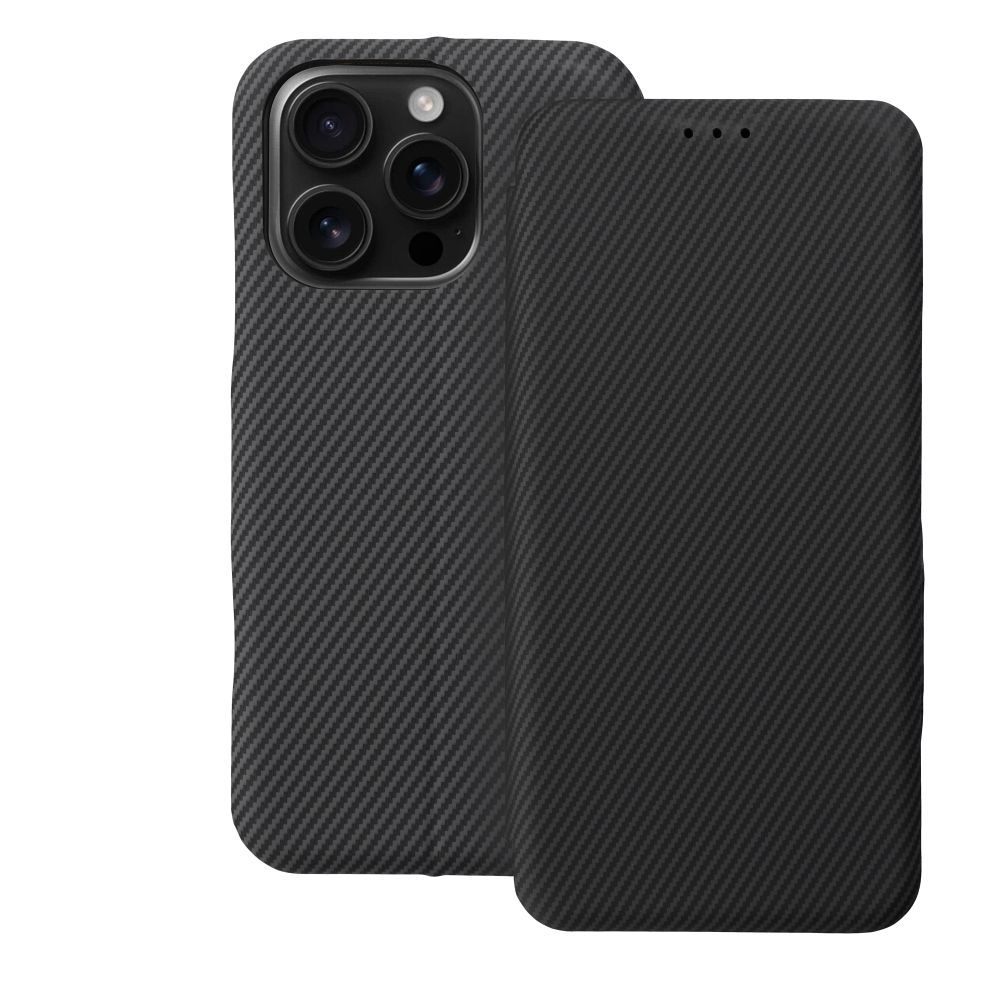 FOLIO šoninis magnetinis knygos tipo dėklas telefonui IPHONE 16 PRO pilkas