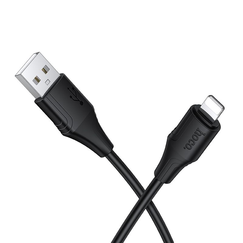 Silikoninis kabelis USB-A į Lightning HOCO 2,4A 1 m X124 juodas