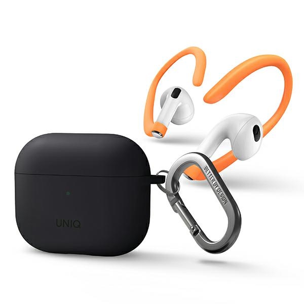 Uniq Nexo dėklas AirPods 3 + silikoniniai ausų kabliukai - pilkas
