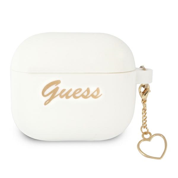 Guess GUA3LSCHSH AirPods 3 dėklas baltas silikoninis Charm Heart kolekcija