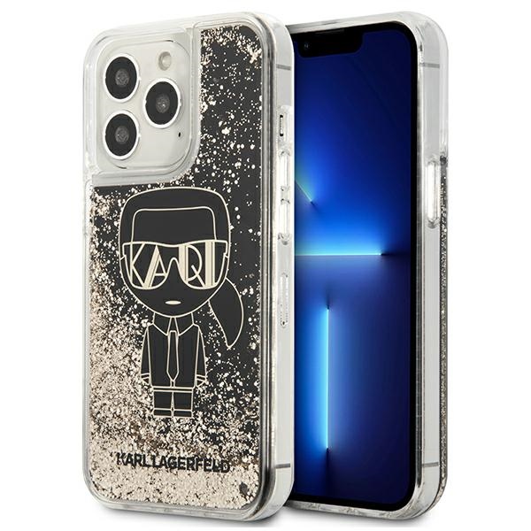 Karl Lagerfeld Liquid Glitter Gatsby dėklas telefonui iPhone 13 Pro Max - juodas