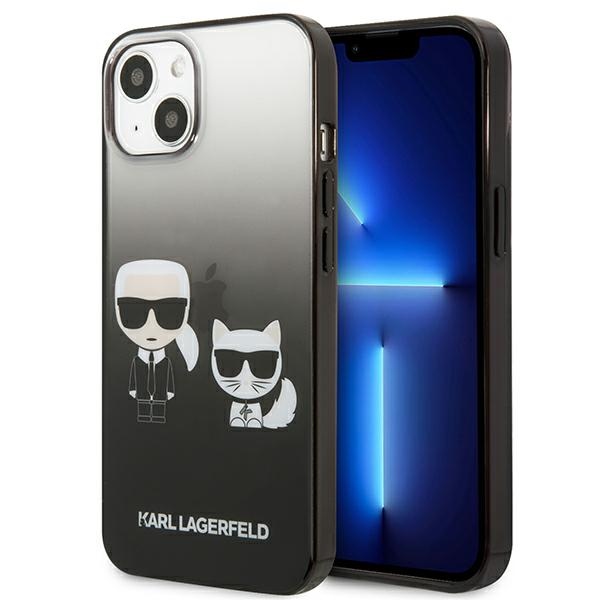 Karl Lagerfeld Gradient Ikonik Karl&Choupette dėklas iPhone 13 mini – juodas