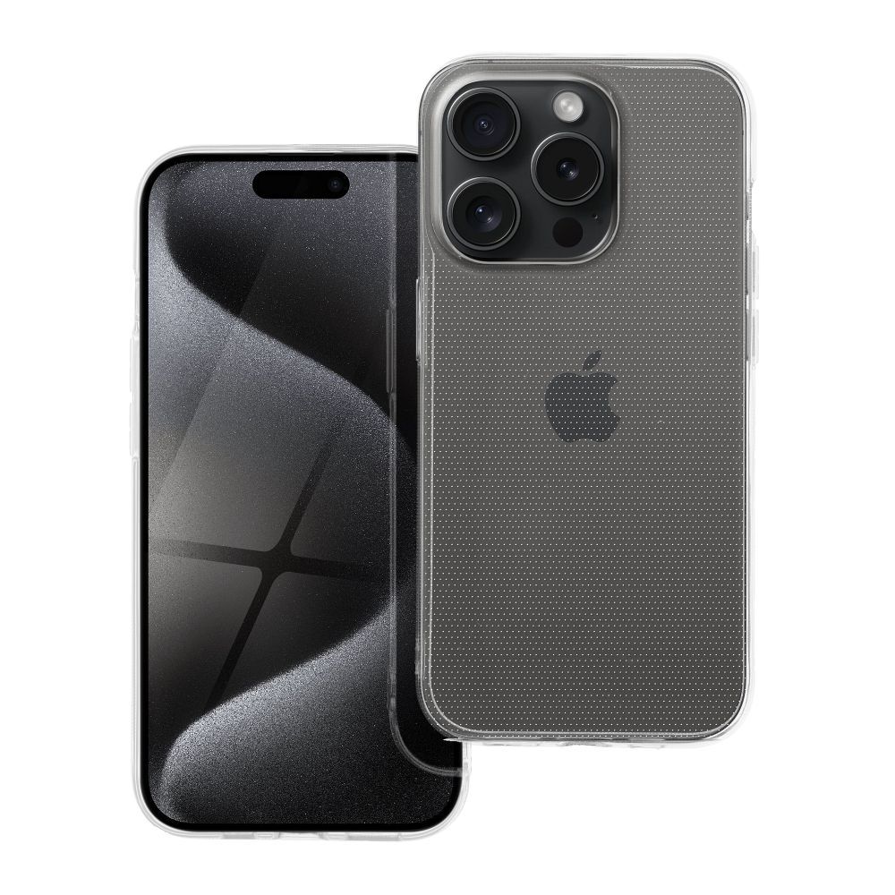 Skaidrus dėklas 2 mm dėžutėje IPHONE 15 Pro skaidrus